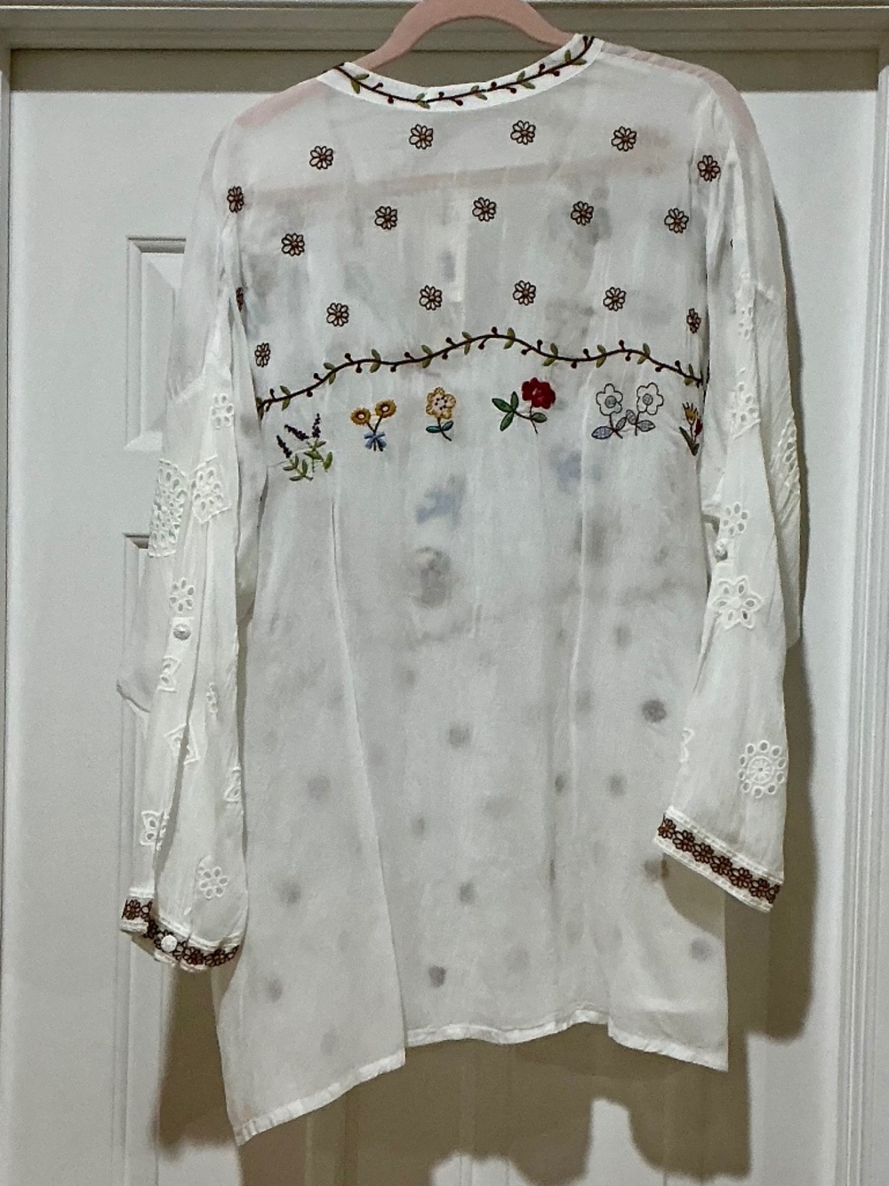 Johnny Was Sami Tunic, White, Embroidered, Women’s 1X, with tags - Picture 2 of 5